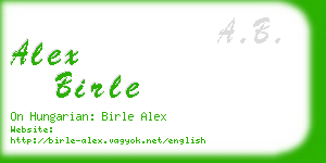 alex birle business card